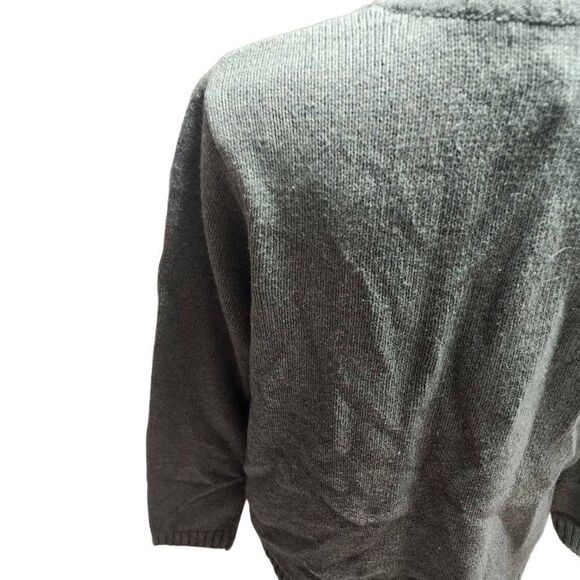 Croft and Barrow Petite Large Green Christmas Zip Up Sweater - Picture 9 of 13